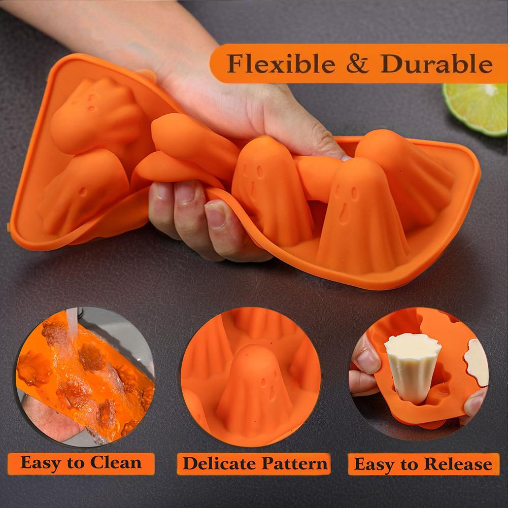 Ghost Chocolate Candy Molds Reusable Halloween Silicone Mold Cute Ghost Ice Mould for Jelly Chocolate Candy Gummy