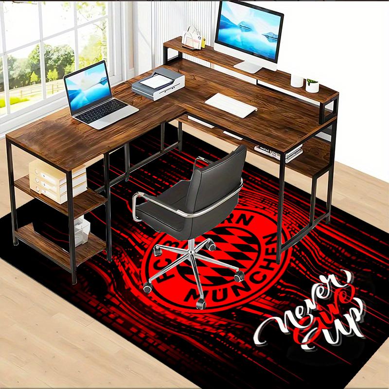 Fußball Bayern Polyester Teppich, Weiche Indoor Matte für Bürostuhl, Wohnzimmer, Schreibtisch - Dekoratives Home Office Teppich Design