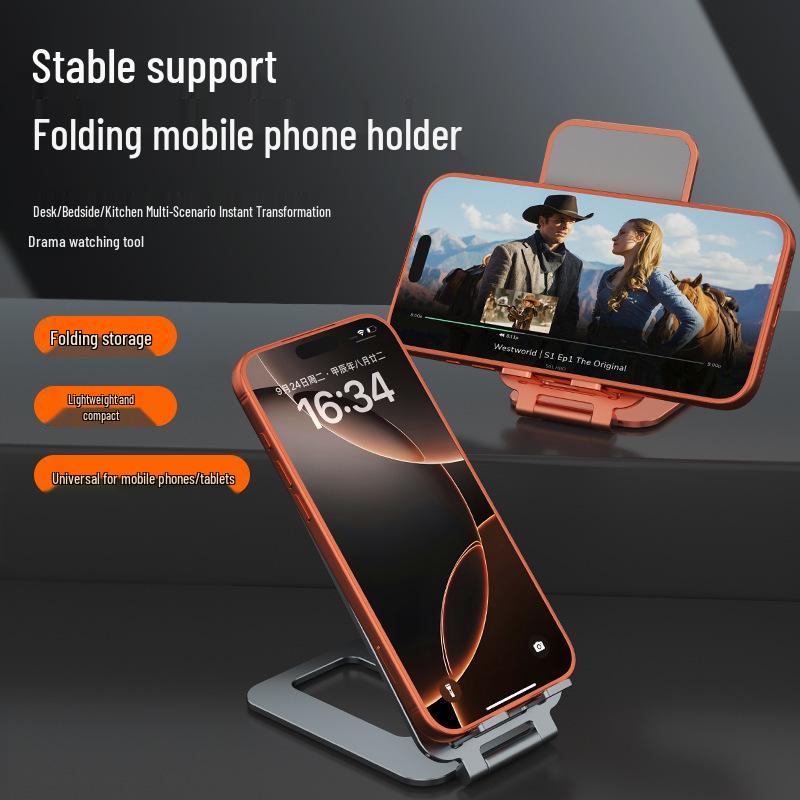 Aluminum Alloy Foldable Phone Holder for Live Streaming and Online Classes