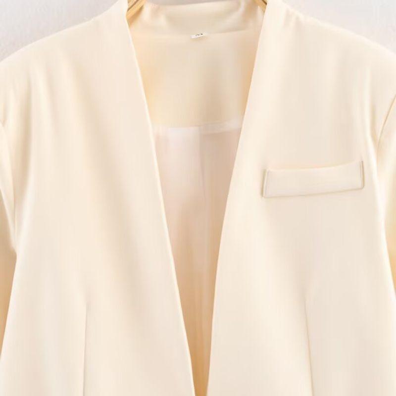 Za New Fall Women's Clothing 2025 Fashion Wind Fashion without Lapel Slim-Fit Figure Flattering Suit Outwear 8135701