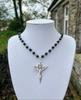 Gothic Black Rose Sword Necklace - Punk Vintage Cross Pendant Necklace - Factory Direct Wholesale Jewelry