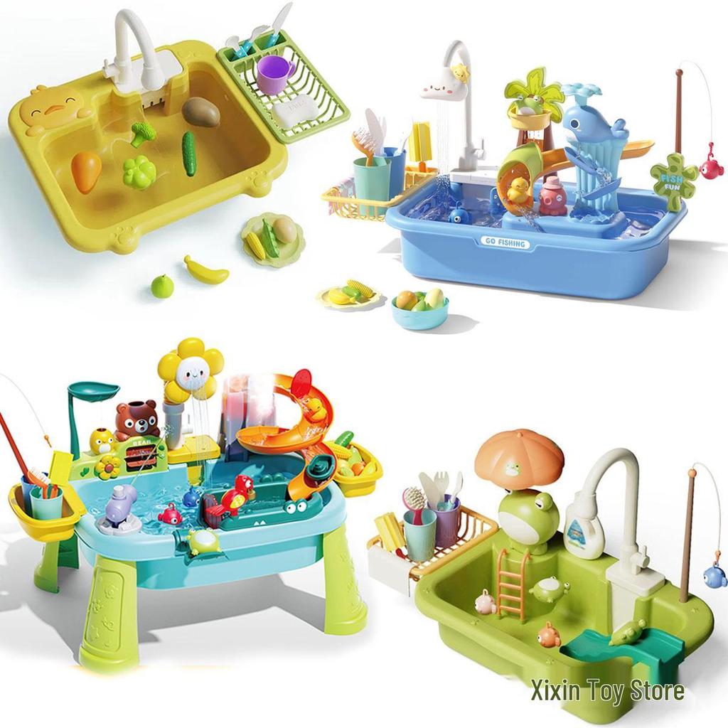 Kids' Electric Dishwashing Station & Water Play Basin Toy