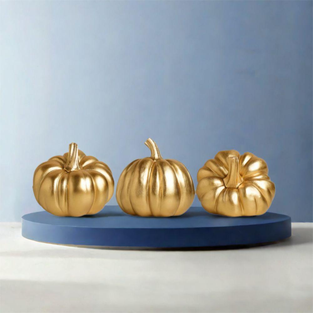 Exquisite Pumpkin Ornament Resin Miniature Figurine Sculpture Pumpkin Statue  Christmas