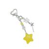 Colorful Pentagrams Pendant Keychain Trendy Five Pointed Stars Beaded Phone Strap Fashionable Bag Charm for Women