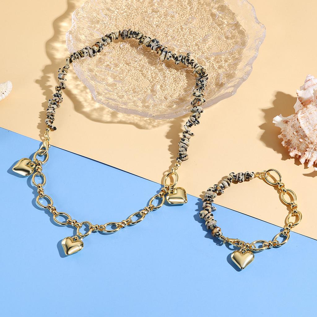 Collier pour Femmes Bijoux Collier Pendentif Formé Féminin Simple Mode Irrégulier Pierre Colorée Bracelet Ensemble Collier Collier Élégant