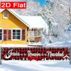 Merry Christmas Outdoor Christmas Garden Banner, Polyester Fence Holiday Yard Sign