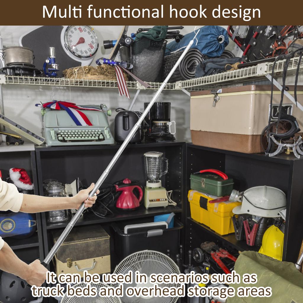 Ergonomic Telescoping Truck Bed Retriever Tool Stainless Steel Truck Cargo Grabber With Anti Slip Rubber Grip for Trucks Garages