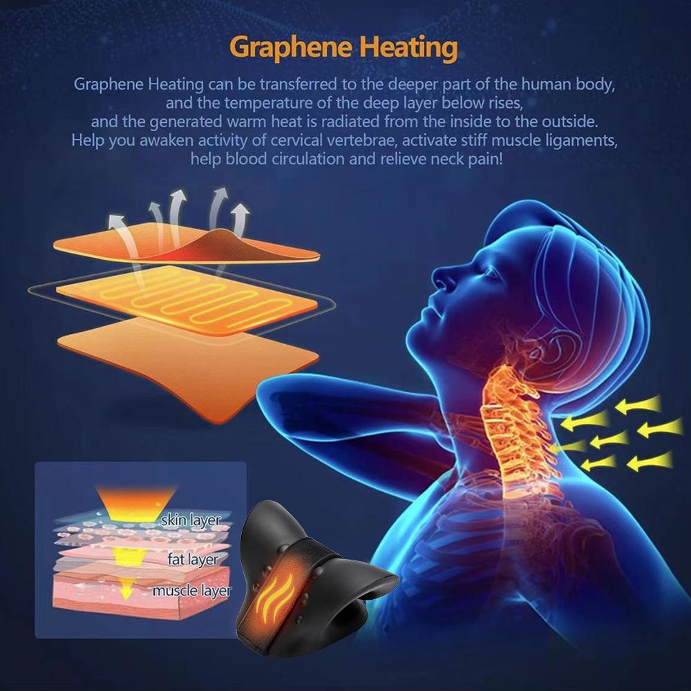 Neck Stretcher Pain Relief Cervical Traction Device Pillow Graphene Heating Pad Traction Pillow Orthopedic Shoulder Relaxer