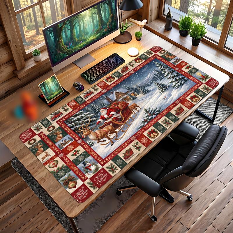 Christmas Printed Mouse Pad Non Slip Desk Mat For Office Gaming Home Use Holiday Gift