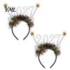 Colorful Festive Glasses for Parties 2 Pcs 2027 New Year Eyeglasses, Plastic Glitter Number Glass Frame, Happy Party Decorations Shiny Unisex Headband
