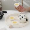 Kaaipee Tea Cute For 3 Teapot Chinese Tea Ceramic Tea Cup Set with Storage Travel Tea Portable Tea Utensils Set, Panda, People, Set, Utensil, Cup,