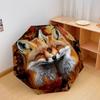 1 Stück Automatischer Faltregenschirm - Herbstfuchs-Muster, Tragbares & Faltbares Design mit 8 Speichen, Weihnachts-Geburtstagsgeschenke