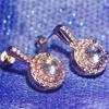 Luxus Kristall Runde Ohrringe für Frauen Schmuck Charme Rose Gold Mädchen Piercing Ohrringe Dame Gold Zubehör Stein Ohrringe