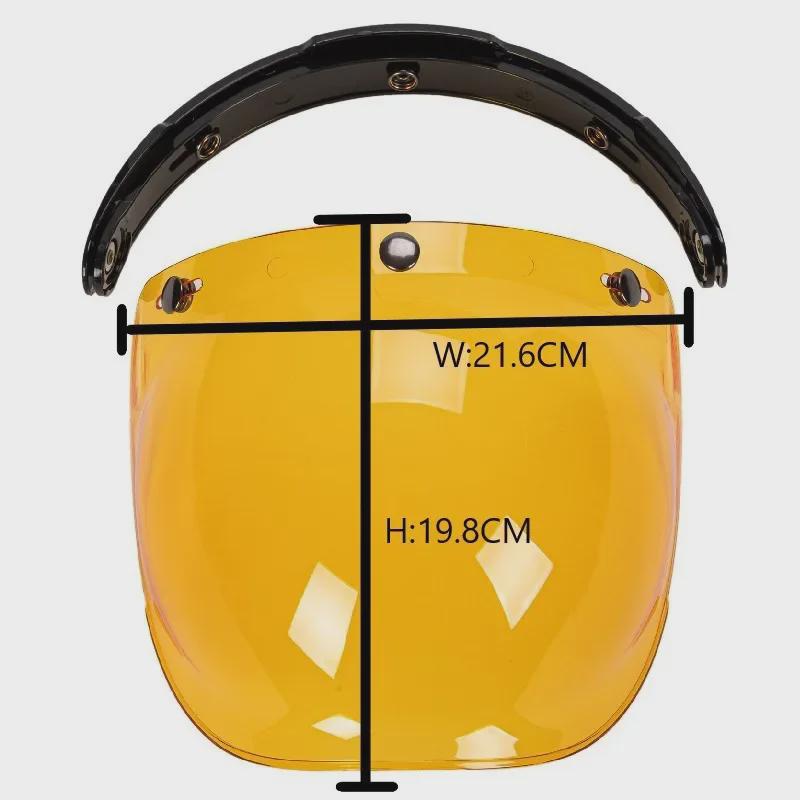 Japanese Three-Button Bubble Lens Motorcycle Helmet