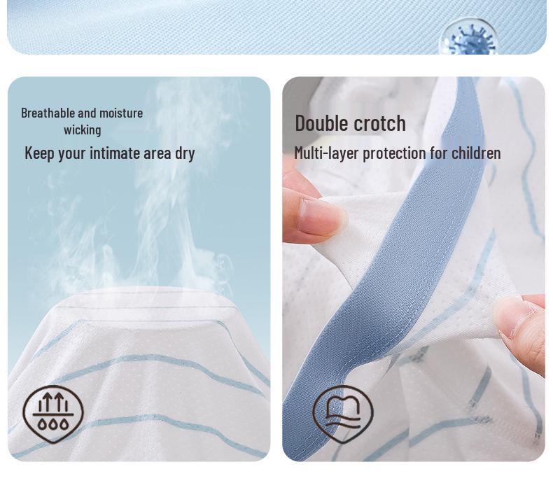 Boys' Ice Silk Summer Underwear - Thin Style for Ages 11 and Up, Flat-Leg Four-Corner Design