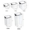 460/700/950/1300/1800ml Thick Sealed Storage Tank Transparent Square Dried Fruit Storage Box Kitchen Grain Storage Jar Container