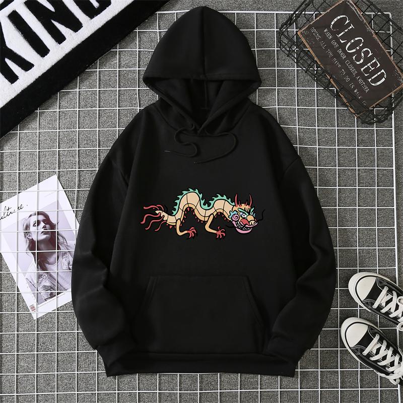 Thickened Fleece Hooded Sweatshirt Pullover Outer Wear Printed Autumn Winter Warm Sweatshirt Women's Oversize Clothes