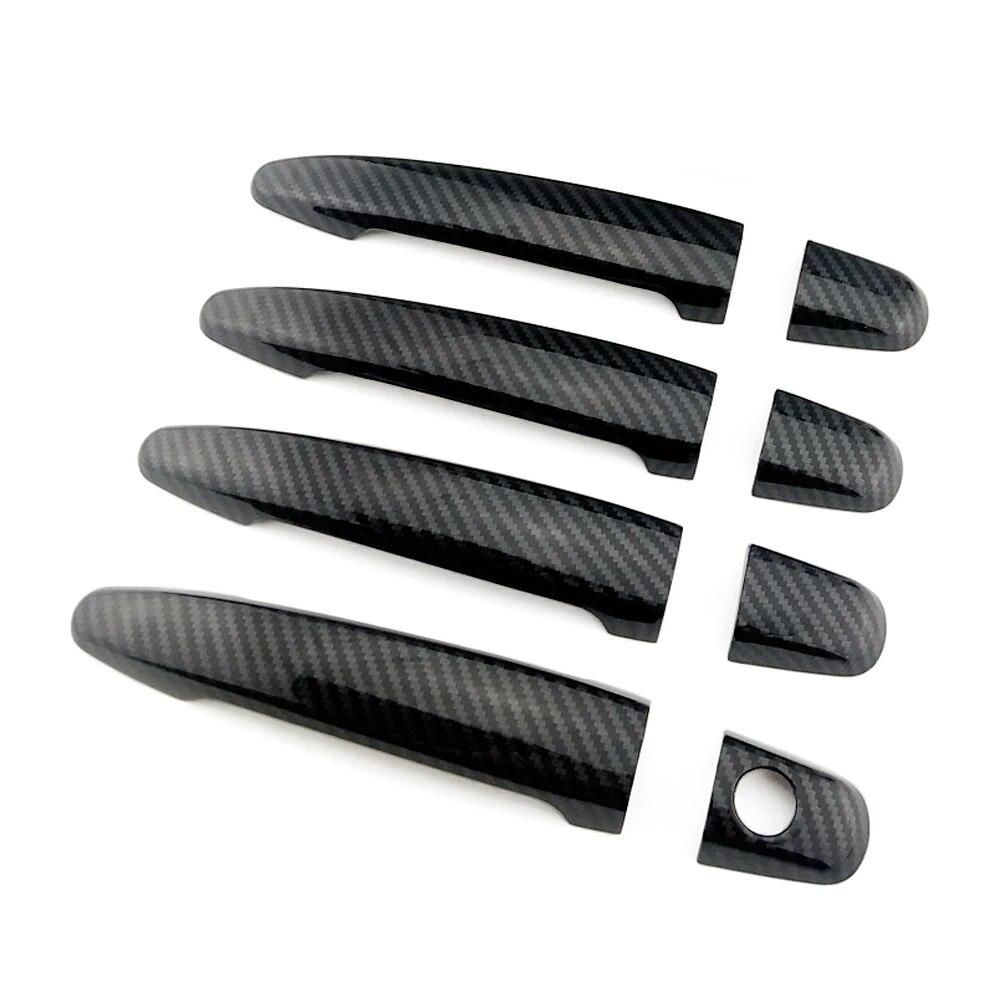 Nakładka na klamkę zewnętrzną drzwi samochodu z nadrukiem włókna węglowego Listwa miseczki drzwi do Toyota Land Cruiser Prado J120 2002 2005 2009