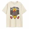 Duck Tape Druck Mann T-Shirt Kragen Kurzarm 100% Baumwolle Herrenbekleidung für Sommer Lässiges T-Shirt Modetrend T-Shirt