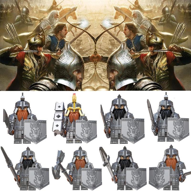 8pcs/set Lego Toys The Hobbit Dwarf Minifigure Durin's folk Dáin II Ironfoot KT1040 The Lord Of The