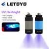 LETOYO Mini UV Flashlight: USB Rechargeable Purple Light for Wood, Shrimp, Squid