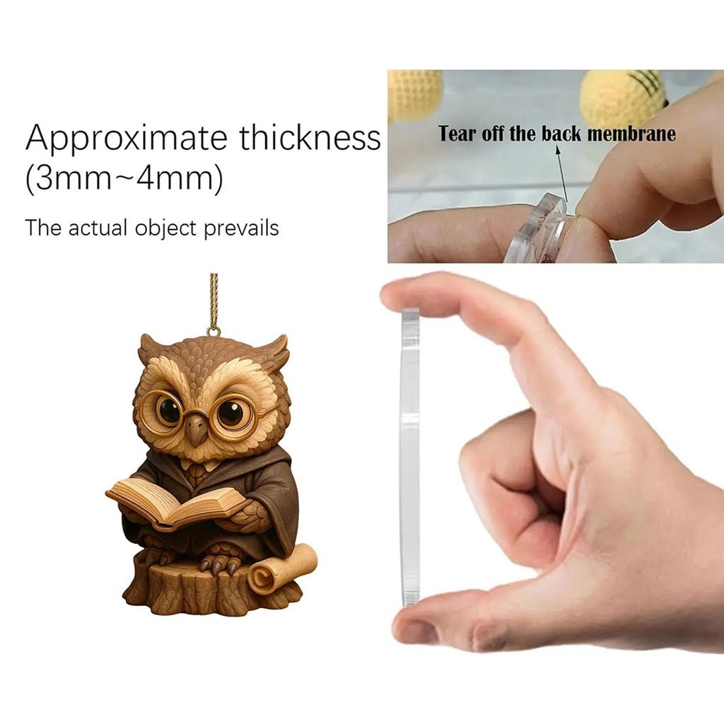 Owl Advent Calendar 2025 with 2D Flat Owl Ornaments 24 Days Christmas Countdown Calendar for Christmas Tree Ornaments Birthday g