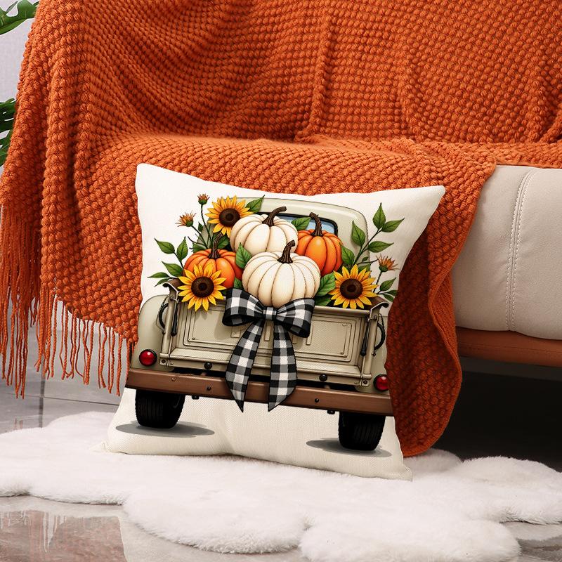 

Autumn Pumpkin Print Pillow Cover New Living Room Seat Cushion Harvest Decorative Sofa Cushion 45 * 45Cm (single pillowcase)
