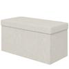 Storage Bench Foldable Storage Ottoman End-of-Bed Footrest with Tufted Lid 76L x 38W x 38H cm Cream