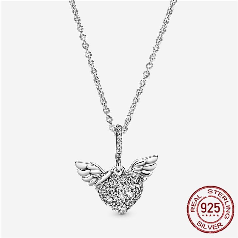 100 copper new Pink Swirl Wishbone Heart Collier Necklaces Ideal For Women Brand Authentic Band Necklaces Jewellery Gift