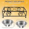 Elevated Pet Feeder Bowl with Stand Stainless Steel Double Bowl Anti Tip Pet Dish Holder for Cat Dog Improve Feeding Posture