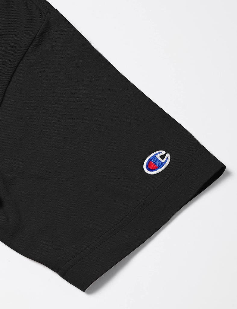 Champion Basic Short Sleeve with Embroidered Size S Men's T-Shirt, 100% Cotton, Logo, Black, (C3-P300)