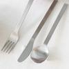 Kamomekitchen [1+1] Pleated All-Stainless Steel Cutlery Set of 6 (Spoon, Fork, Knife)
