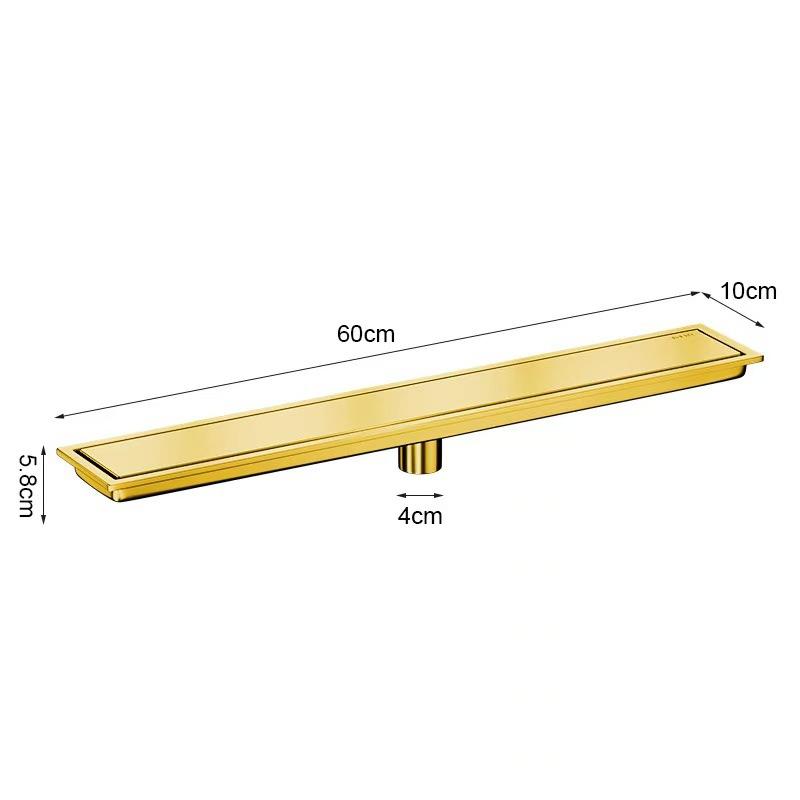 304 Stainless Steel Floor Drain Anti-Odor Bathroom Shower Drainage Rectangle Long Bath Drains for Kithchen Toilet 20-60cm