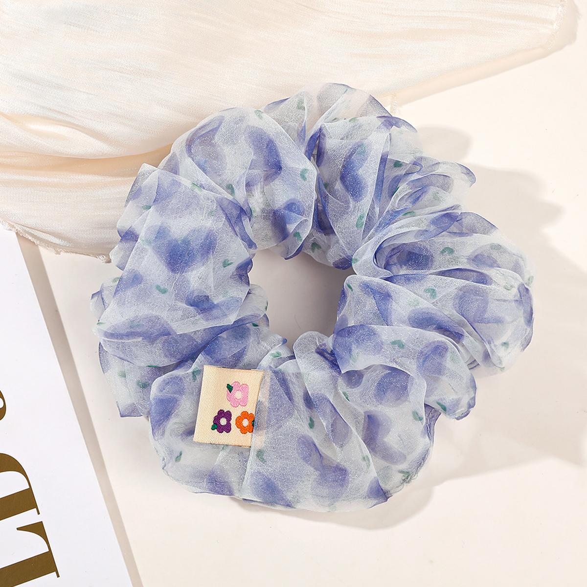

1pc chiffon strawberry large scrunchie Korean style hair rope headwear, girls cute fruit ponytail and ball head rope