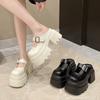 10Cm heightening bag head half slippers women's 2025 spring new small slippers wearing a pedal JK muffin shoes