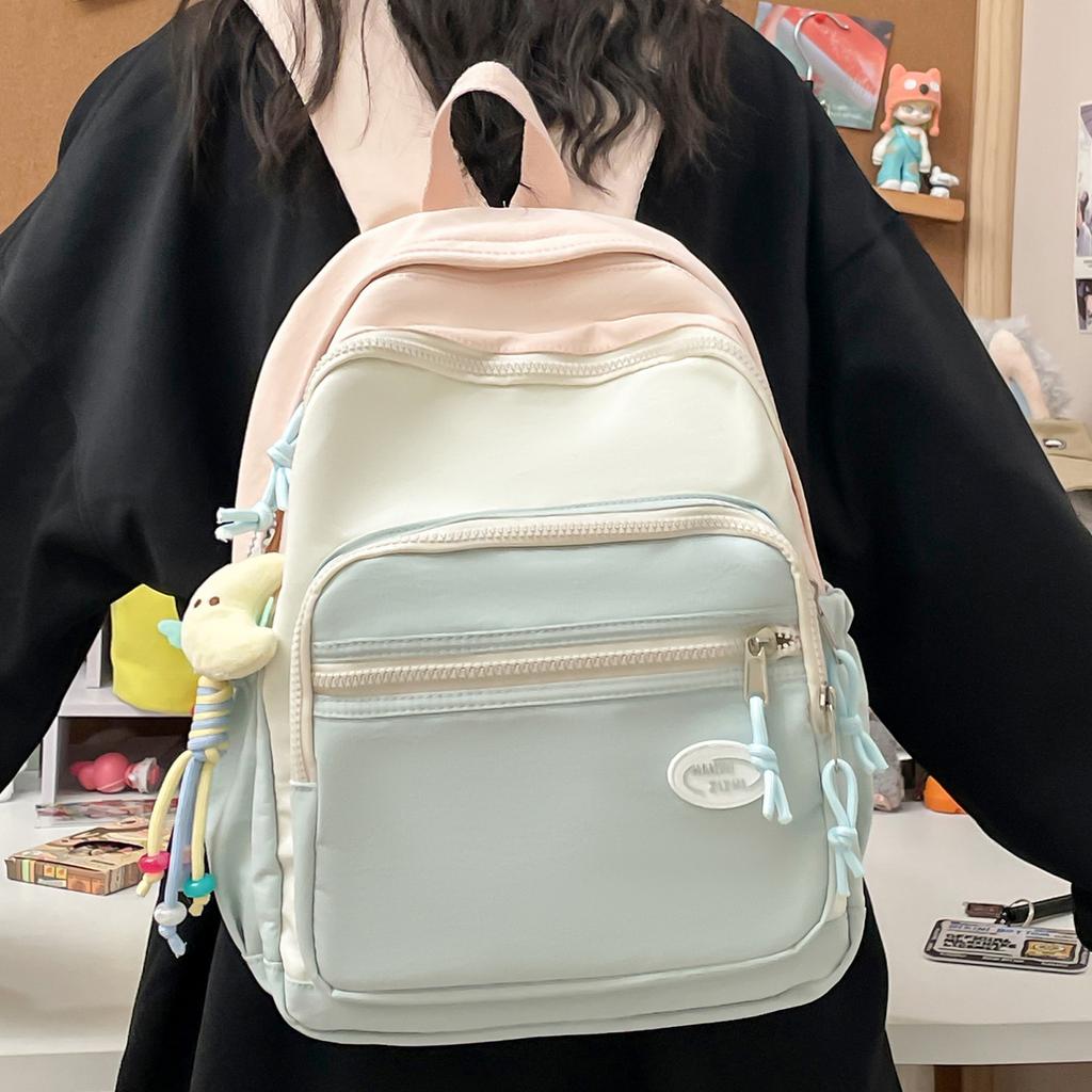 Simple College Student Schoolbag Japanese Ins Small Fresh Backpack Female Junior High School Large-capacity Student Schoolbag