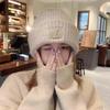 Windproof Beanies Solid Color Knitted Cap Winter Warm Hip-hop Bonnet  Women