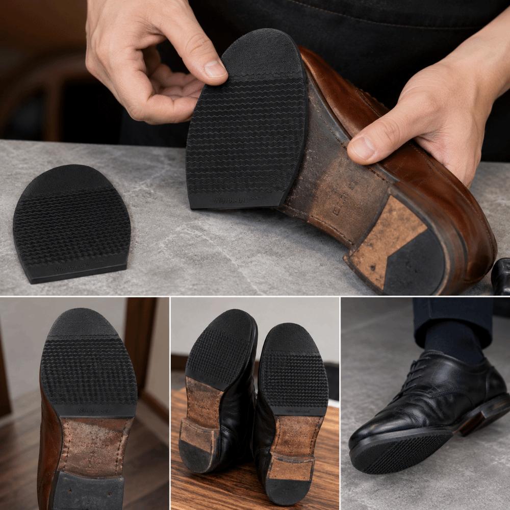 2pcs Rubber Material Shoe Repair Soles Black & Brown Rubber Forefoot Pads Shoes Repair