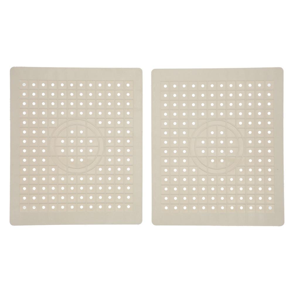 

2pcs Food Grade Rubber Kitchen Sink Mat Non-slip Drain Pad Convenient Dish Drying Mat Sink Bottom