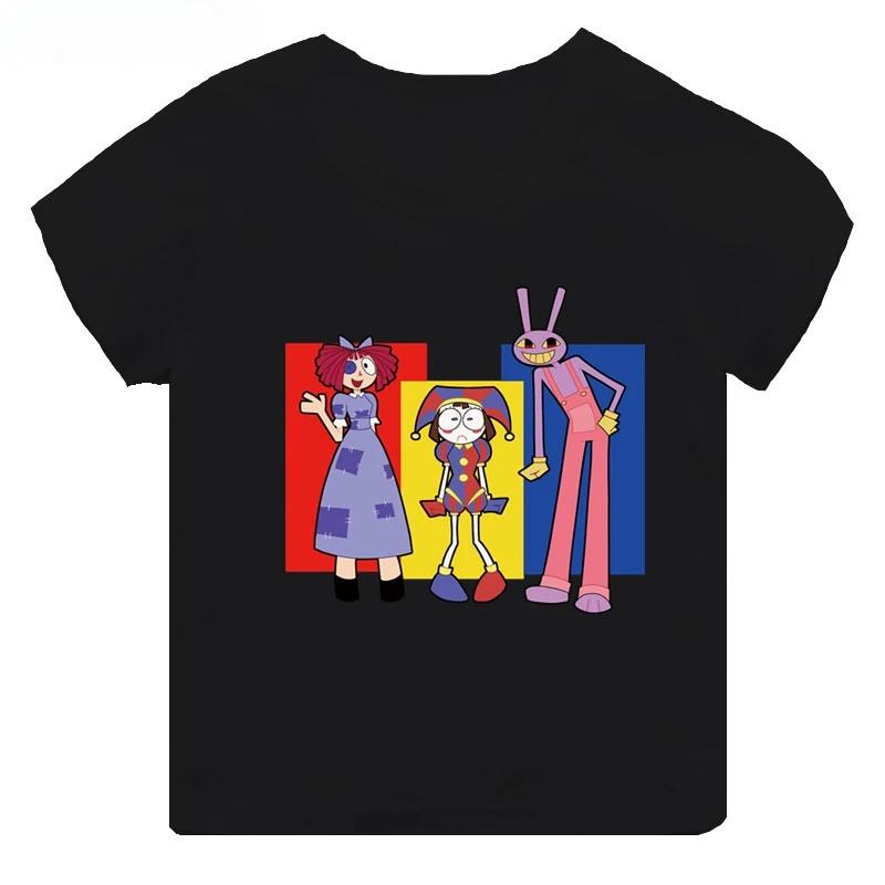 New Hot selling magical digital circus printed children s short sleeved T-shirt suitable for summer wear 100