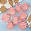 8Pcs DIY Christmas Cookie Cutter Set Xmas Cookie Mold 3D Cartoon Biscuit Mould Christmas Baking Mould Cookie Decorating Tools