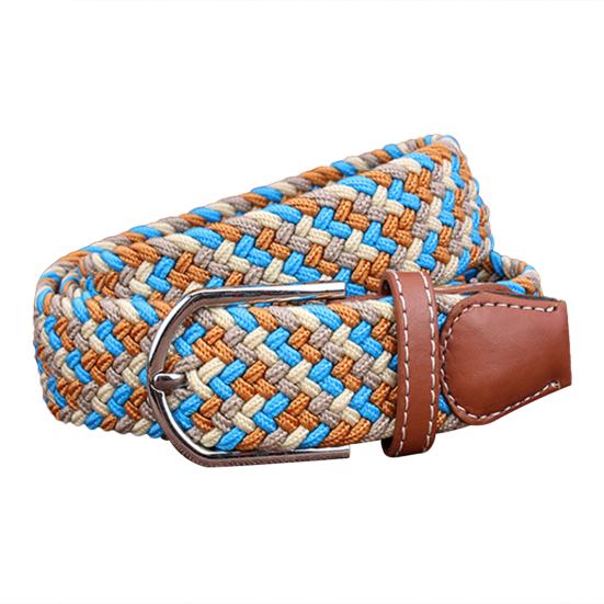 Fashion Woven Braided Fabric Comfort Stretch Casual Dress Belt for Men Women