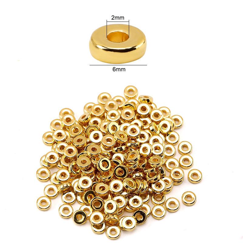 200 Pieces Flat Round Disc Spacer Beads CCB Cube Loose Spacer Beads For Bracelet Necklace Making Jewely Craft DIY 7Colors