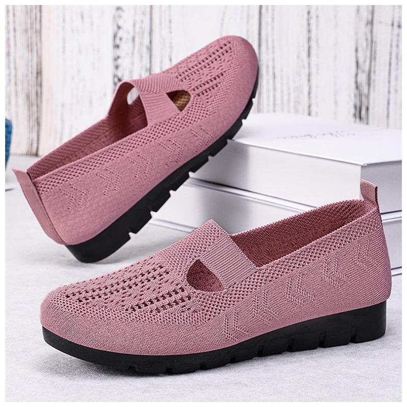 Damen Plus Size Stoff Ballerinas Weiche Sohle Bequeme Gehen Schuhe
