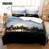 Sonnenuntergang-Bettwäsche-Set, Bettbezug-Set, 3D-Bettwäsche, Digitaldruck, Bettwäsche, Queen-Size-Bettwäsche-Set, modisches Design