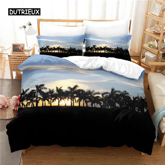 Sonnenuntergang-Bettwäsche-Set, Bettbezug-Set, 3D-Bettwäsche, Digitaldruck, Bettwäsche, Queen-Size-Bettwäsche-Set, modisches Design
