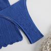 Sexy Bikini Three-piece Fabric Swimsuit Women's Solid Color Beachwear Vacation