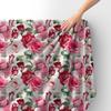Royal Samt Stoff Polyester Zum Nähen - Motiv Rosen Auf Weißem 2