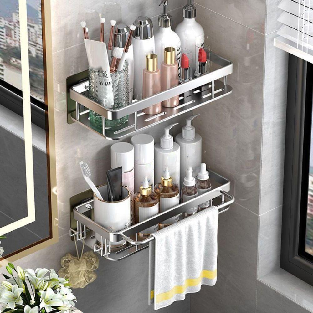Waterproof Wall-Mounted Shelf Rack Thicken Cosmetic Storage Box Durable Toilet Shelf  Home
