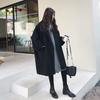 Cappotto di lana autunnale e invernale per donna Giacca invernale da donna vintage Giacca a vento di media lunghezza Collo rovesciato largo Cardigan taglie forti